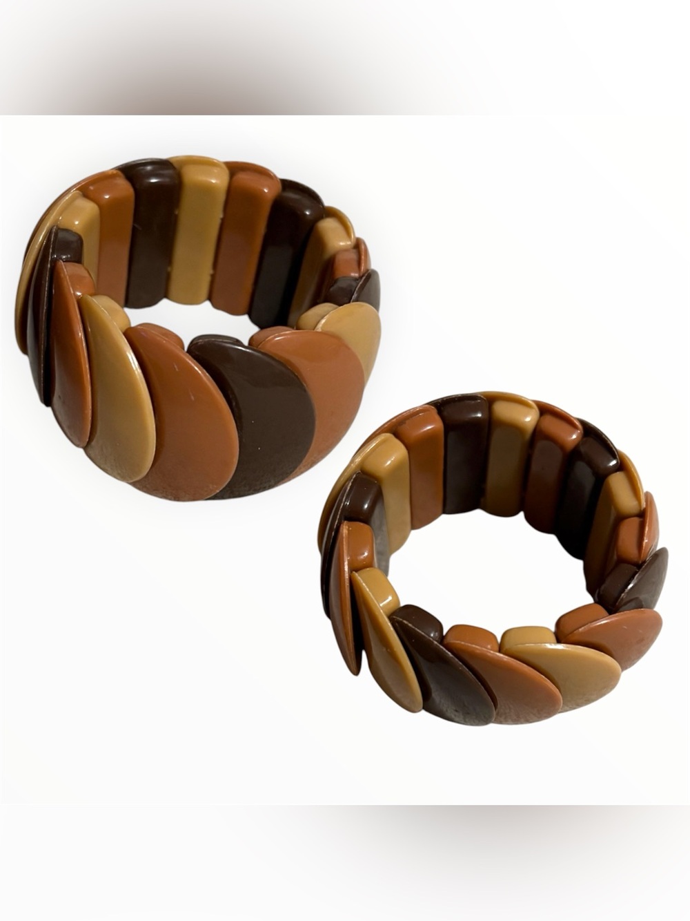 Vintage Acrylic, Tortoise Shell, Stretch Bracelet